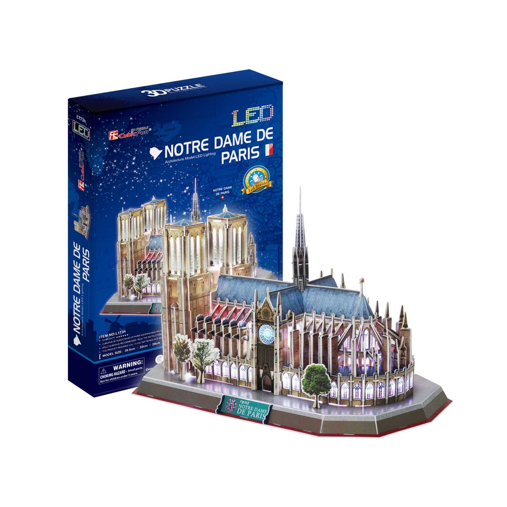 Notre Dame Luces LED Rompecabezas 3D Cubicfun Puzzle 3D