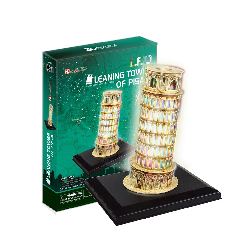 Torre de Pisa armable con luz LED