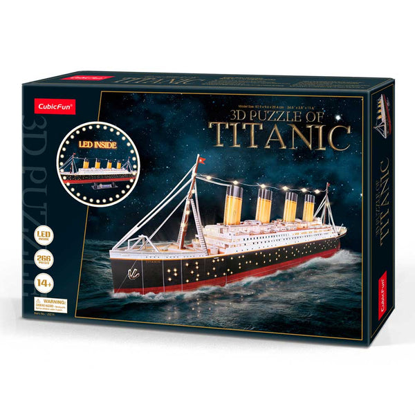 Titanic LED armable Puzzle 3D Cubicfun 266 Piezas 88cm