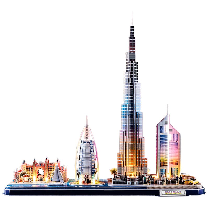 LED Dubai City Line Rompecabezas 3D Cubicfun Puzzle 3D