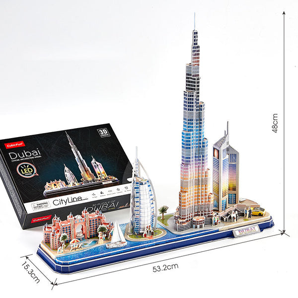 LED Dubai City Line Rompecabezas 3D Cubicfun Puzzle 3D