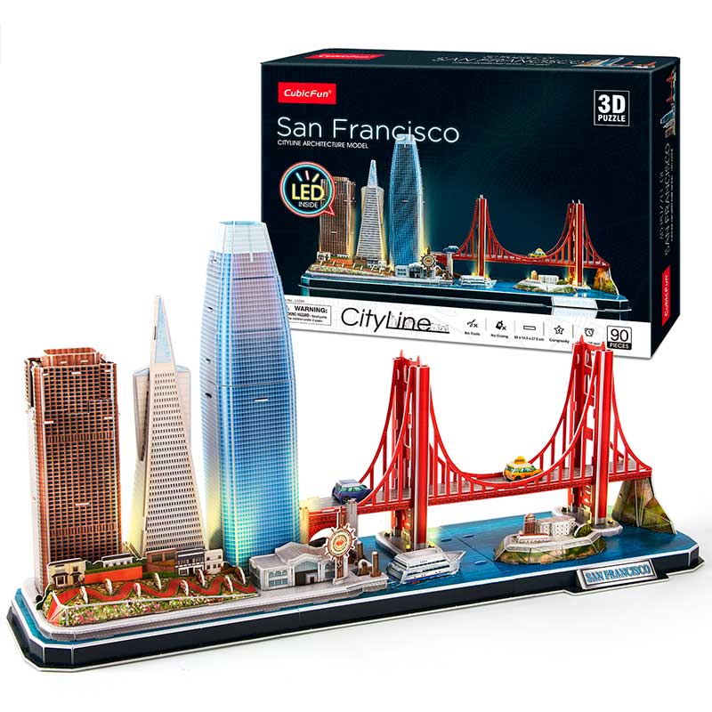 LED San Francisco City Line USA Rompecabezas 3D Cubicfun