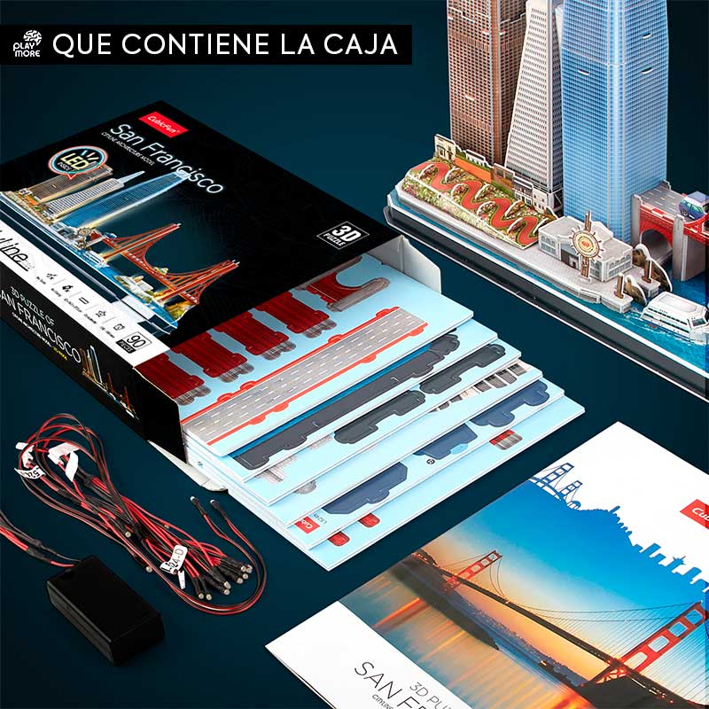 LED San Francisco City Line USA Rompecabezas 3D Cubicfun