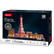 LED Paris City Line Francia Rompecabezas 3D Cubicfun