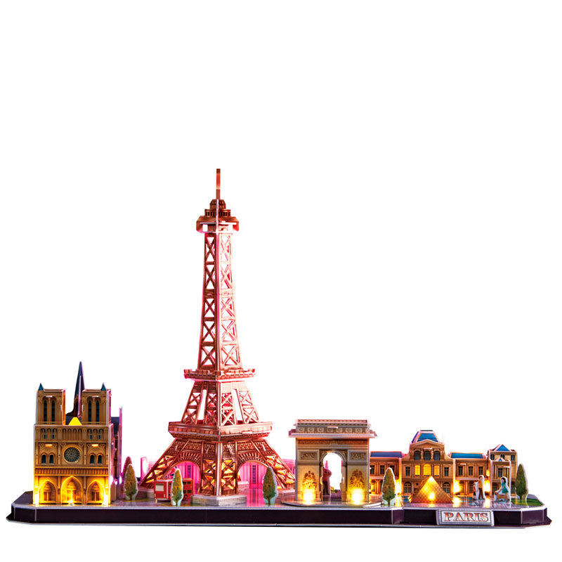 LED Paris City Line Francia Rompecabezas 3D Cubicfun