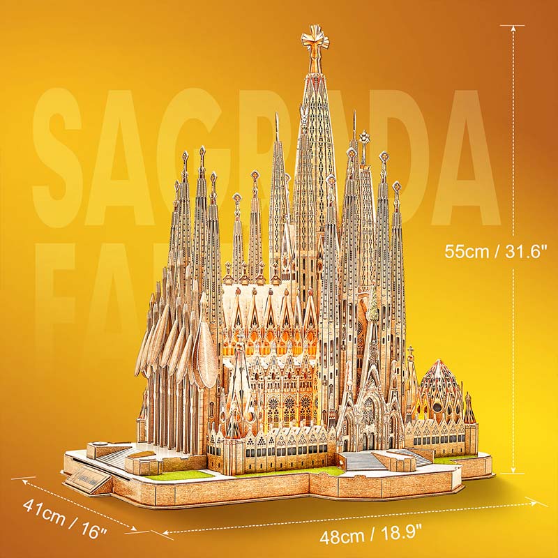 Sagrada Familia Deluxe Gigante Gaudi Puzzle 3D LED 696 Piezas