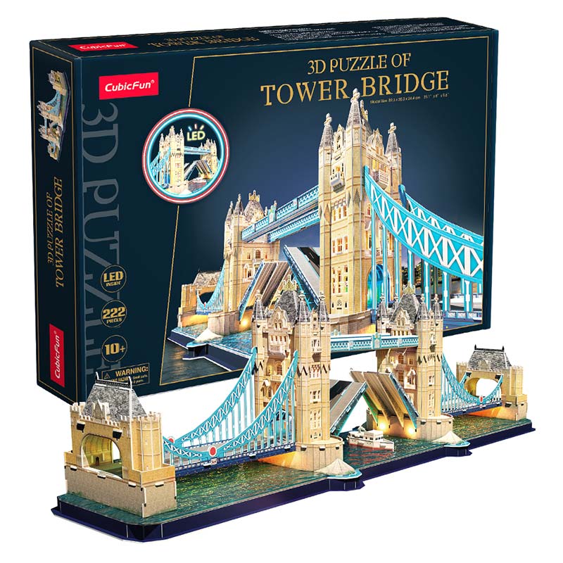 Puente de la Torre Tower Bridge LED Puzzle 3D 222 Piezas