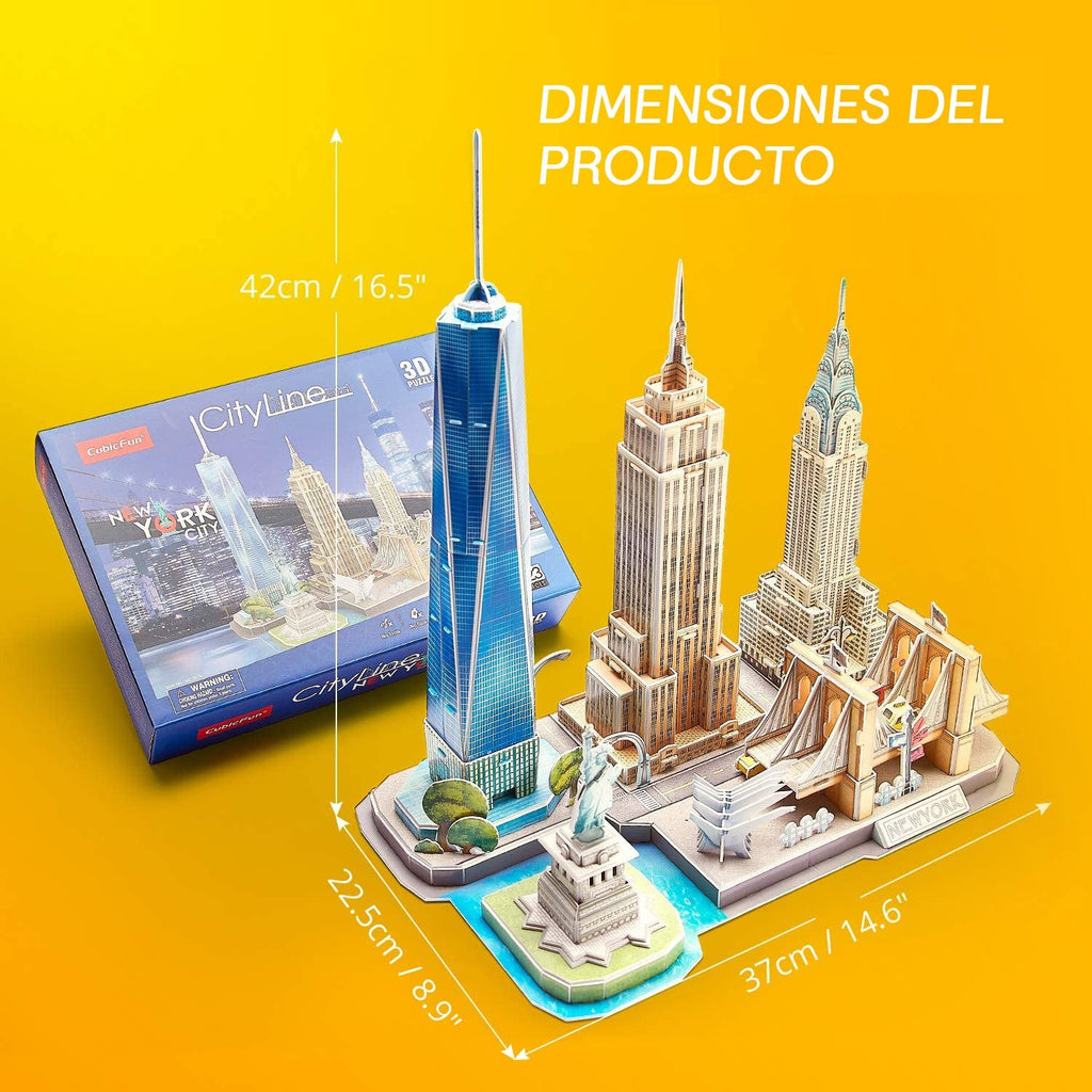 Nueva York City Line USA Rompecabezas 3D Cubicfun Puzzle 3D