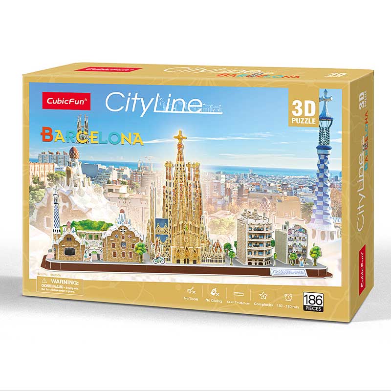 Barcelona City Line Antoni Gaudi Rompecabezas 3D Cubicfun