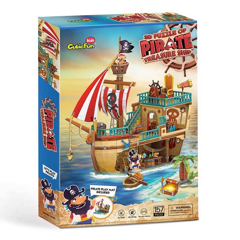 Barco Pirata Barba Negra armable Rompecabezas 3D Cubicfun
