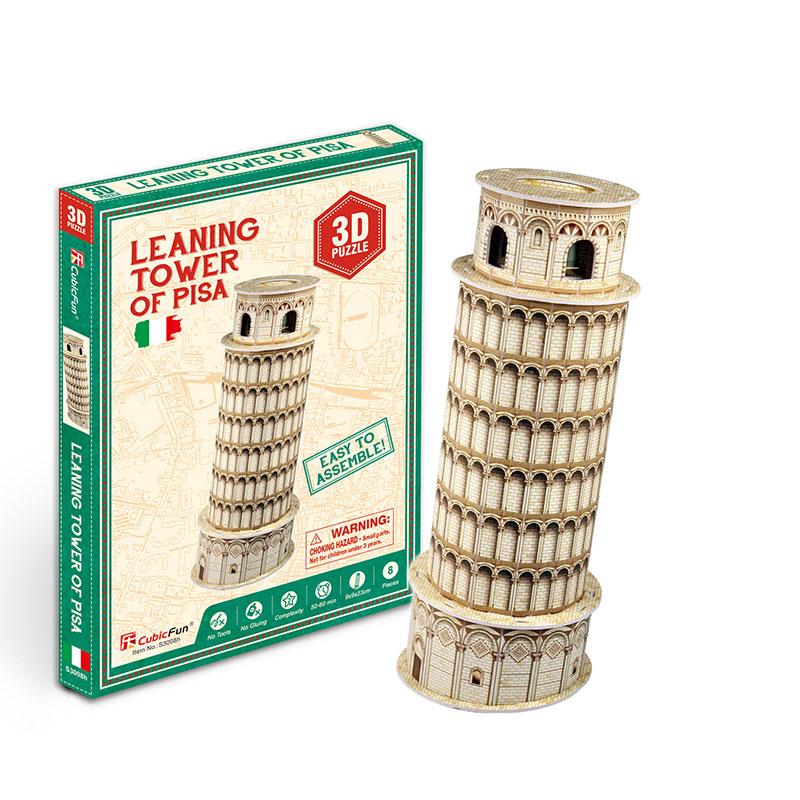 Italia Torre de Pisa Miniatura Armable Puzzle 3D 8 Piezas