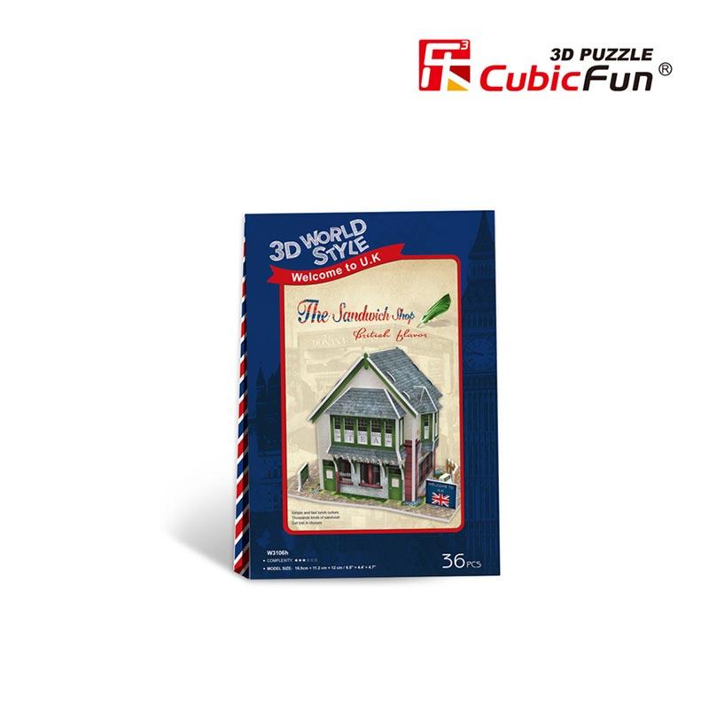 Rompecabezas 3D Sandwich Shop Ingles Cubicfun