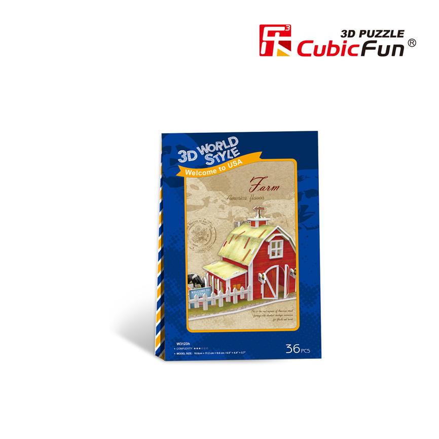 Granja Granero Americano Armable Puzzle 3D