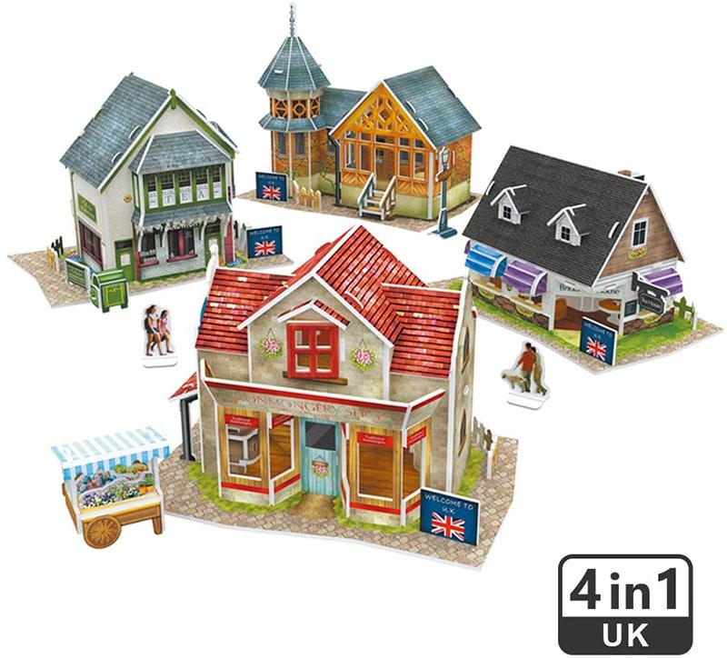 Miniatura Villa Ingelesa 4 casitas UK Style Cubicfun