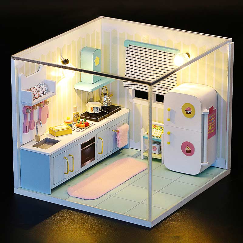 Happy Kitchen Casita Miniatura Armable con Exhibidor Hongda
