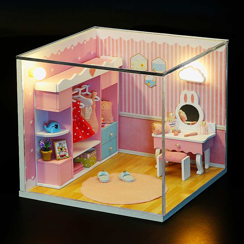 Lovely Cloakroom Casita Miniatura Armable con Exhibidor
