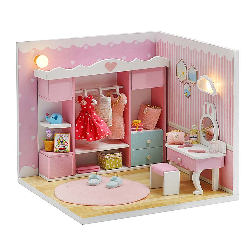 Lovely Cloakroom Casita Miniatura Armable con Exhibidor