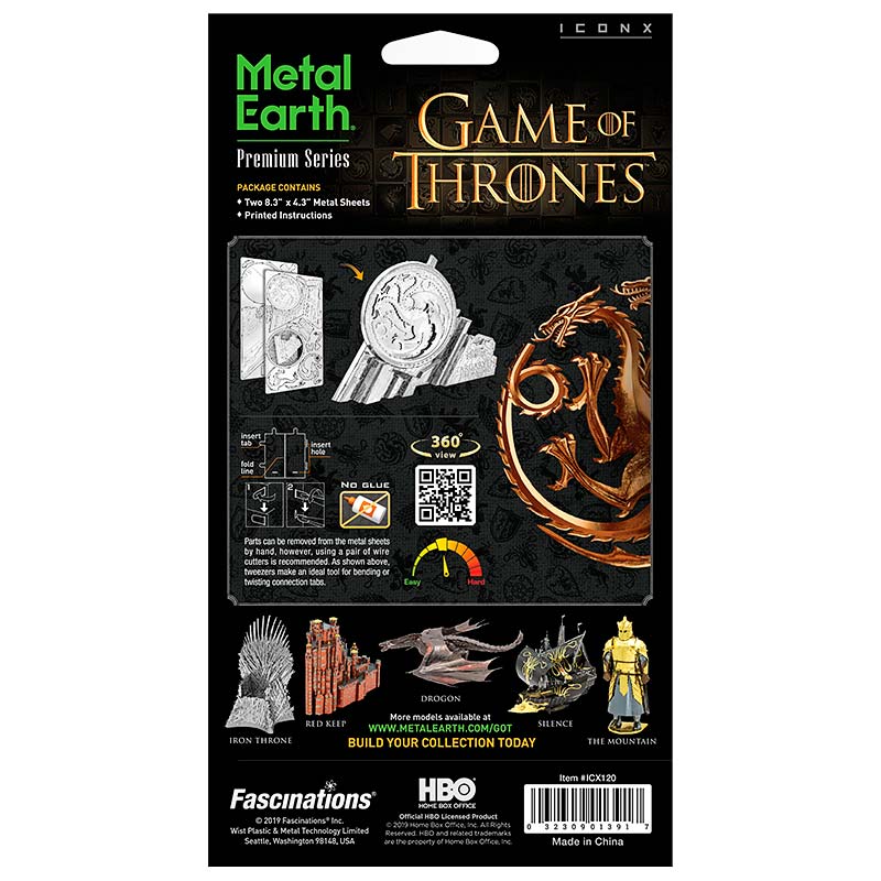 Game of Thrones Escudo Targaryen Puzzle 3D Metal Earth