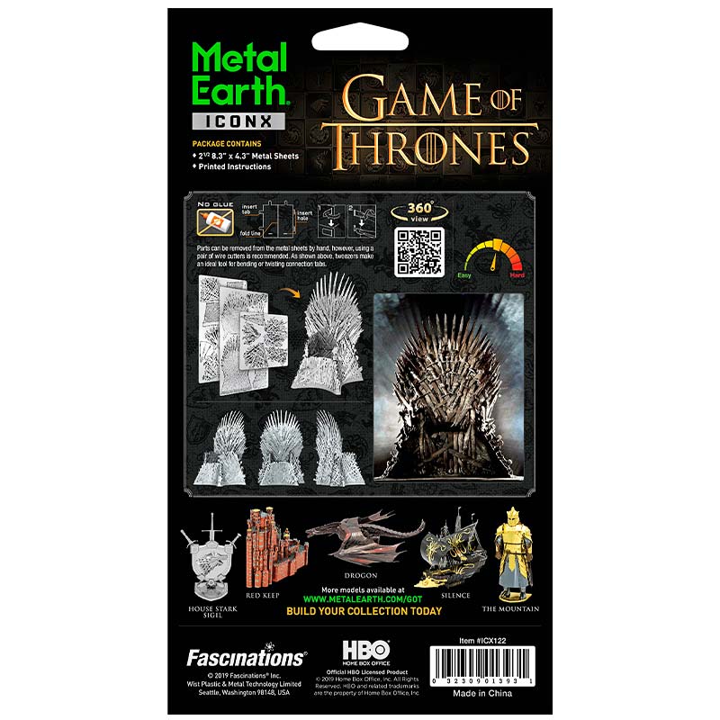 Game of Thrones Trono de Hierro Puzzle 3D Metal Earth