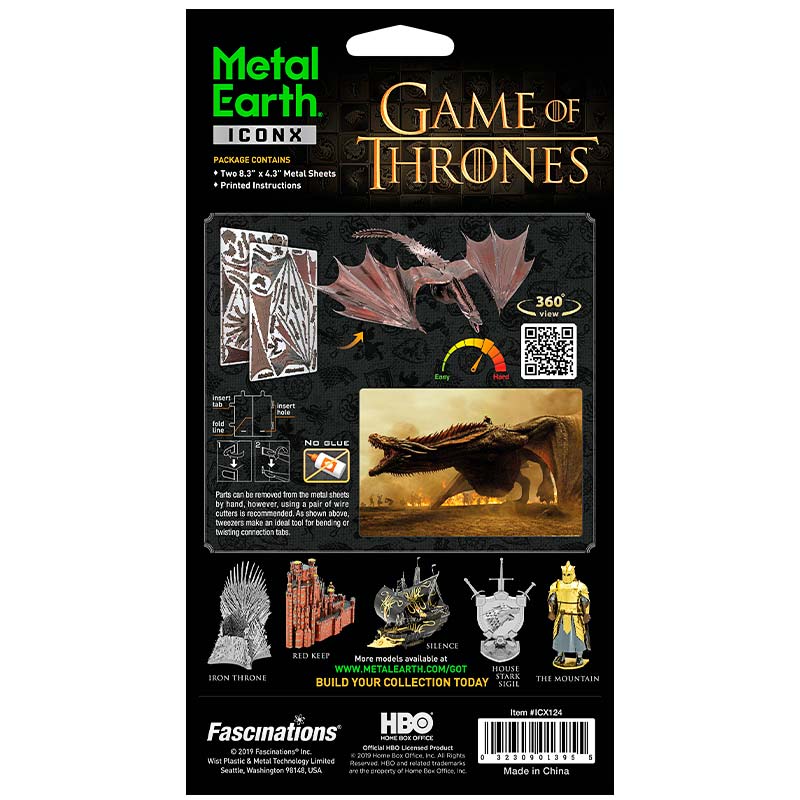 Game of Thrones Dragon Drogon Puzzle 3D Metal Earth