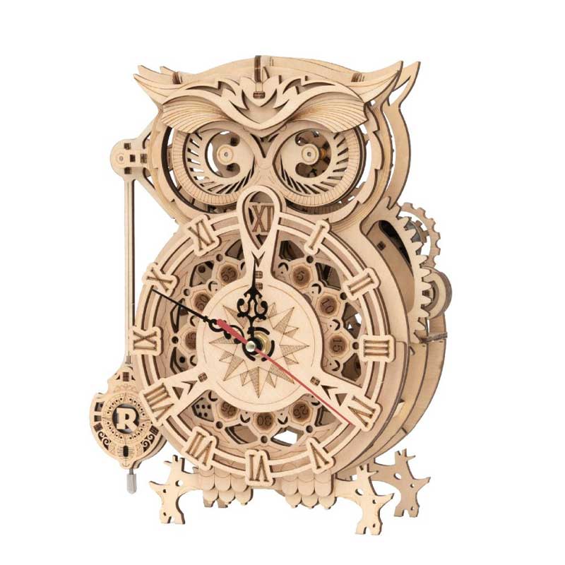 Reloj Buho de Madera Rompecabezas Puzzle 3D STEM Robotime