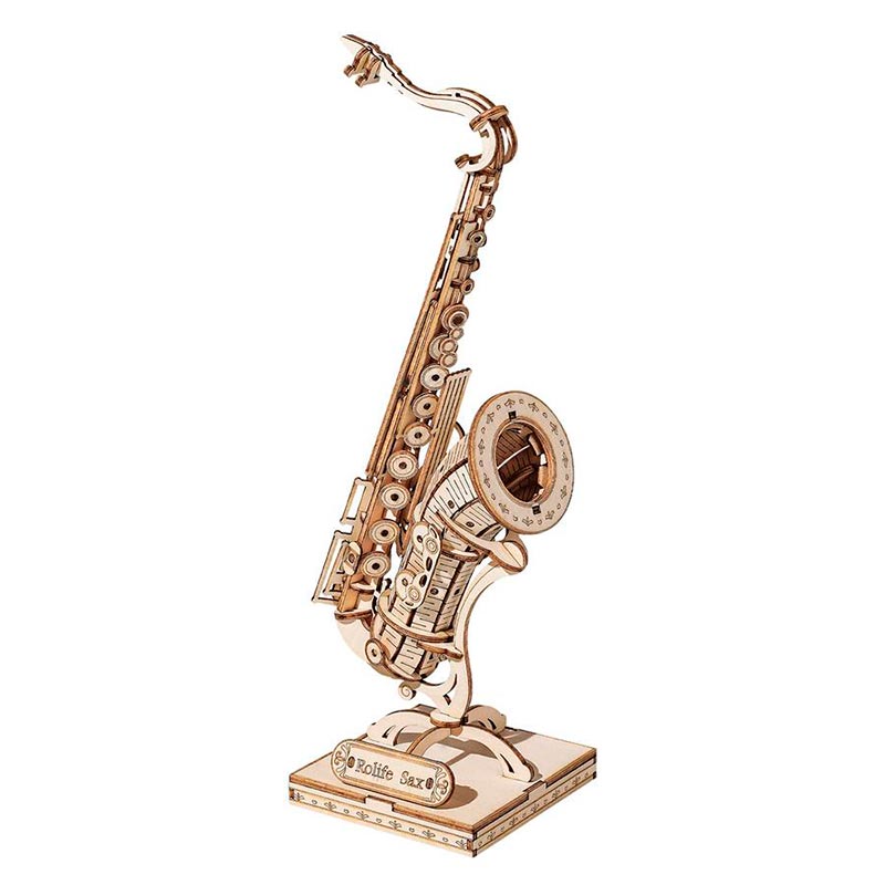 Saxofon de madera armable Puzzle 3D 136 Piezas Robotime