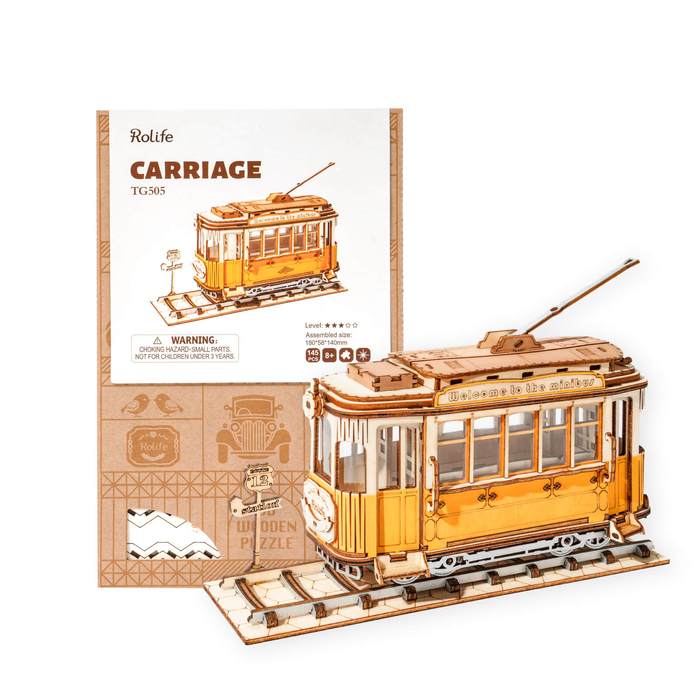 PREVENTA Trenvia de madera armable Puzzle 3D de 145 Piezas Robotime