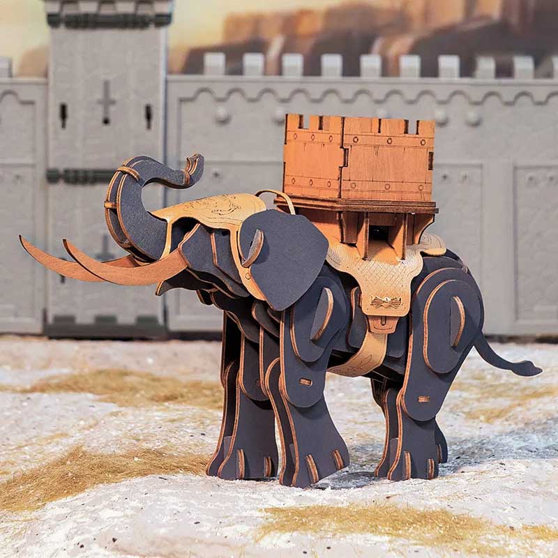 Elefante de Guerra Armable de Madera